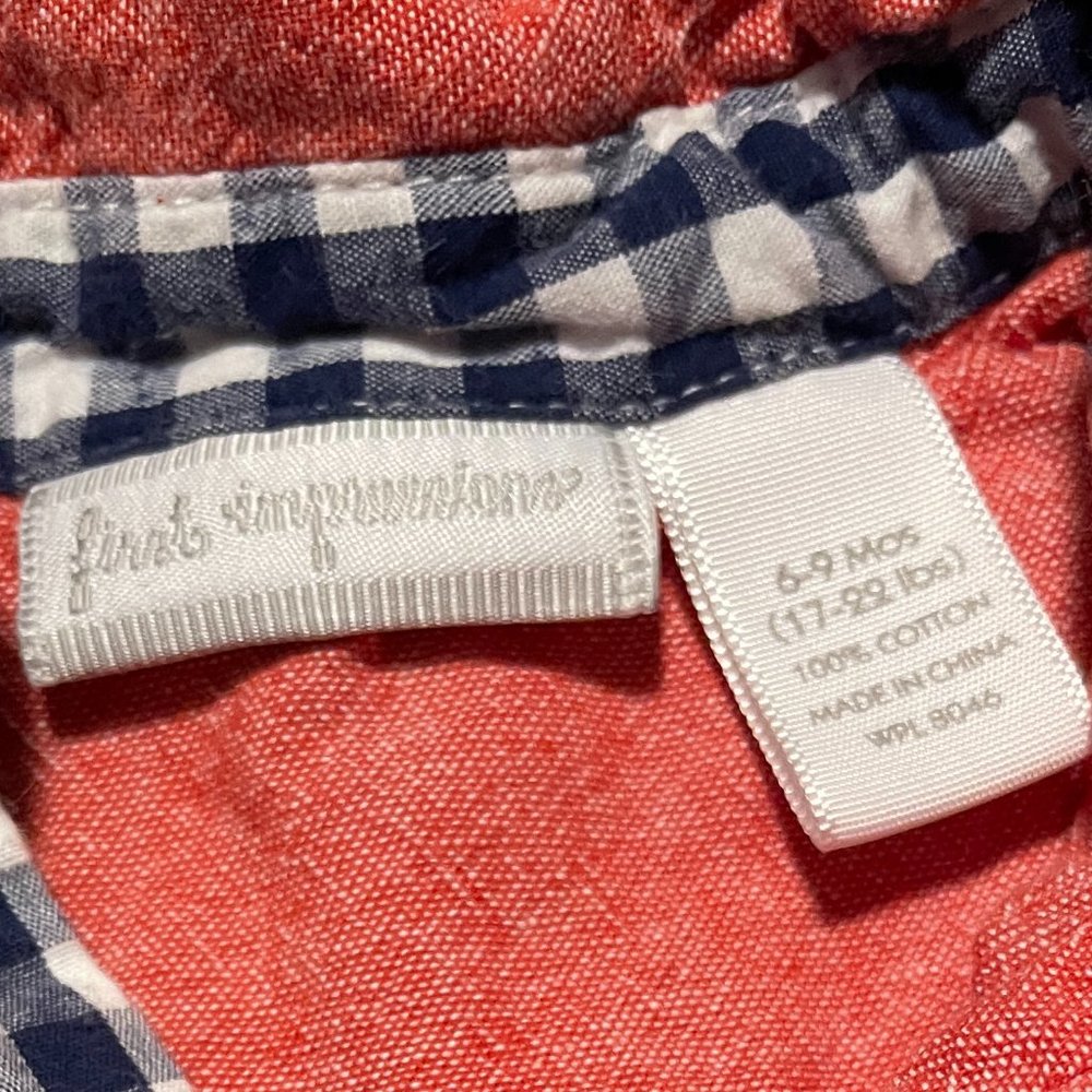 ๐ฅ6/$10๐ฅ First Impressions Baby Boy Button--Down Shirt, 6-9 Months, Red - Picture 2 of 4